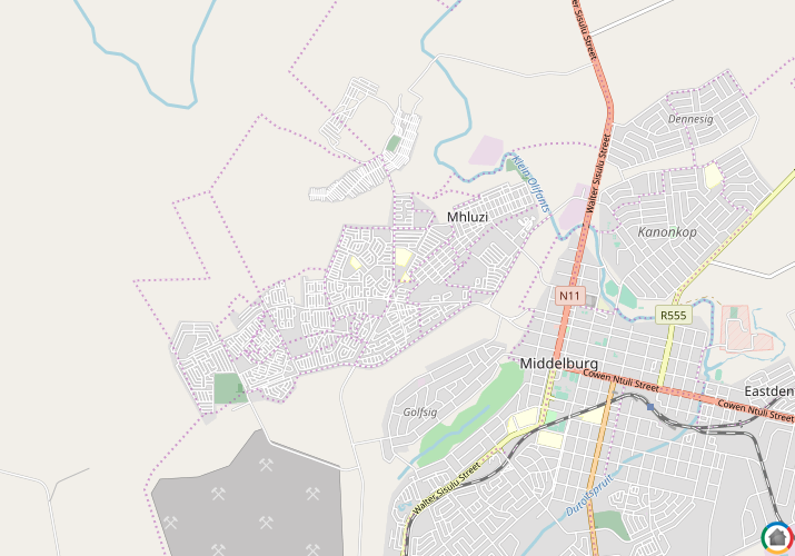 Map location of Mhluzi